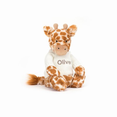 Jellycat Bashful Giraffe with Cream Jumper Australia | 704895IGK